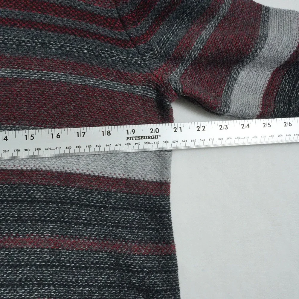 Banana Republic Men's Shawl Collar‎ Striped Knit Sweater Medium Gray Wool Blend